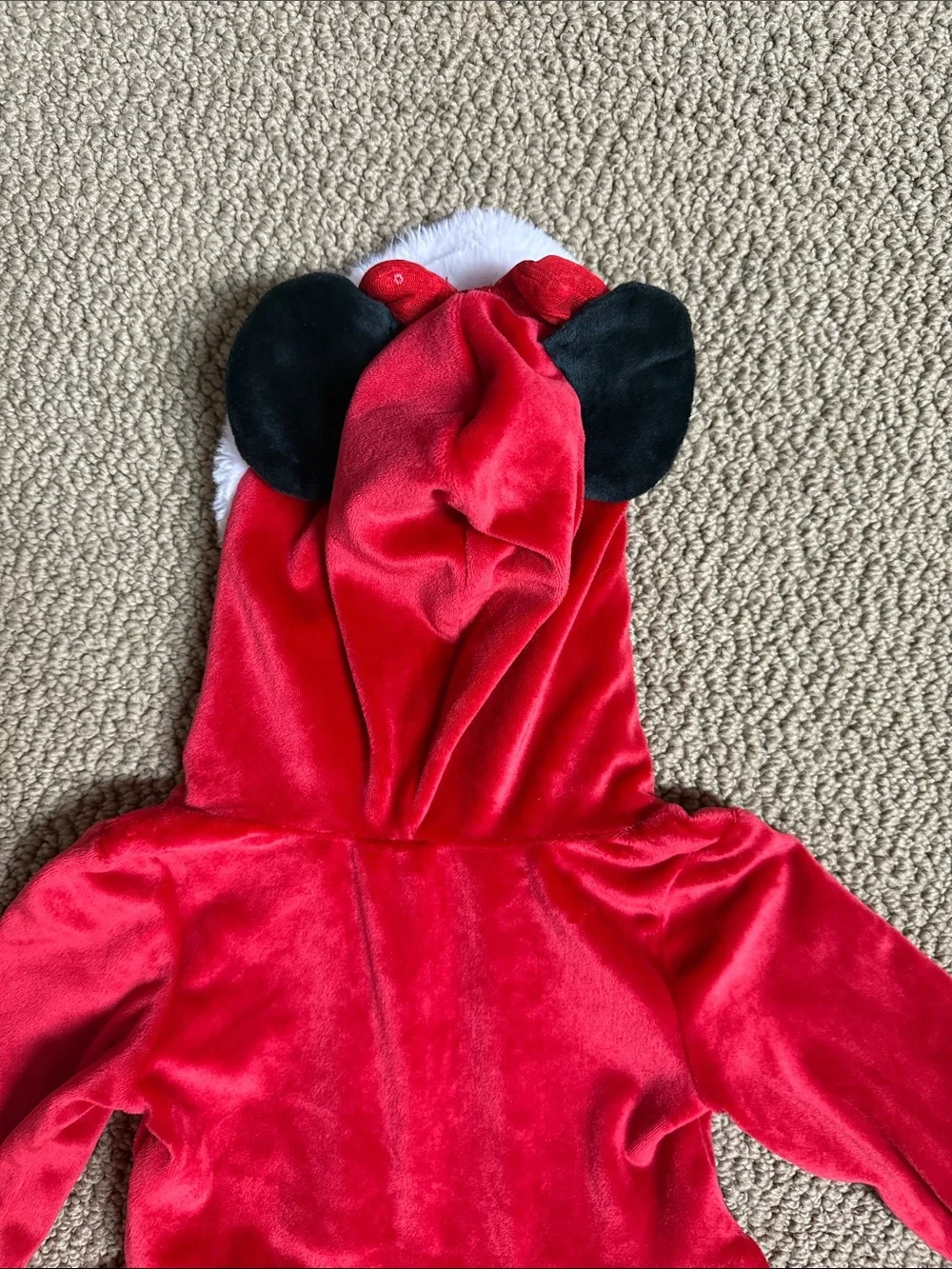 Disney Red Hooded Velvet Santa Dress with White Faux-Fur Trim